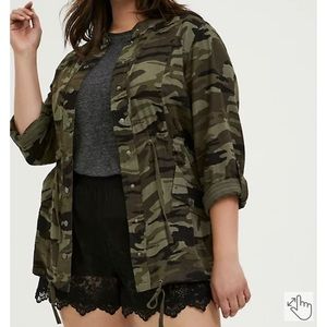 Camo torrid drawstring jacket